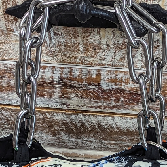 Hand Crafted "What Happens In The Garage" Bingo/Tote Bag W/ Chain Handles - Picture 2 of 5